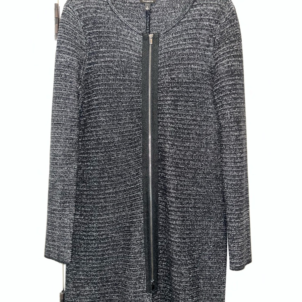 Gray Zip-Up Cardigan